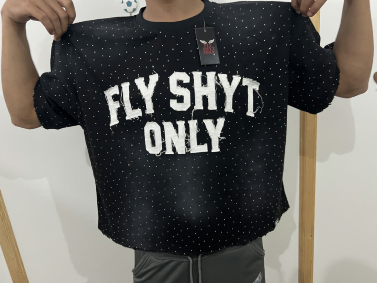 Fly Shyt Only — Black FSO Tee — Fateh Wear custom apparel manufacturing