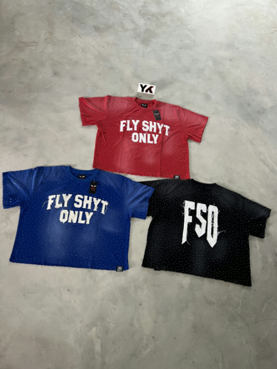 Fly Shyt Only — Rhinestone Tees — Fateh Wear custom apparel manufacturing