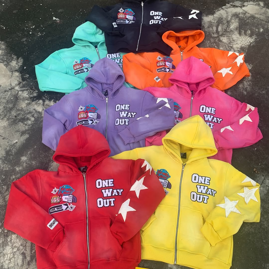 Multi-color hoodie run in seven colorways for a drop